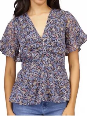 Michael Kors Women's Floral Blouse XXS